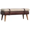 Artisan Furniture Bouclé audinio ir raudonmedžio spalvos odos suoliukas