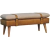 Artisan Furniture Bouclé audinio ir rudos buivolo odos suoliukas