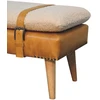 Artisan Furniture Bouclé audinio ir rudos buivolo odos suoliukas