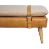 Artisan Furniture Bouclé audinio ir rudos buivolo odos suoliukas