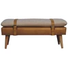 Artisan Furniture Bouclé audinio ir rudos buivolo odos suoliukas