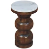Artisan Furniture Bulla mango medienos šoninis staliukas su marmuro detale