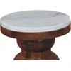 Artisan Furniture Bulla mango medienos šoninis staliukas su marmuro detale