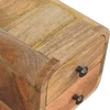 Artisan Furniture Itin kompaktiškas lenktas mango medienos naktinis staliukas, ąžuolo atspalvio