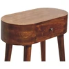 Artisan Furniture Kompaktiškas Albion mango medienos konsolinis staliukas su stalčiumi, kaštono atspalvio