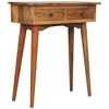 Artisan Furniture Kompaktiškas mango medienos konsolinis staliukas su 2 stalčiais, ąžuolo atspalvio