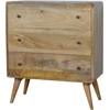 Artisan Furniture Lenkta mango medienos komoda, ąžuolo atspalvio