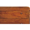 Artisan Furniture Lenkta mango medienos komoda su 2 stalčiais, kaštono atspalvio
