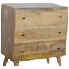 Artisan Furniture Lenkta mango medienos komoda, ąžuolo atspalvio