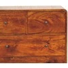 Artisan Furniture Lenktas Riešutmedžio komoda su 2 viršutiniais ir 3 apatiniais stalčiais