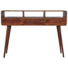 Artisan Furniture Trigubai lenktas mango medienos konsolinis staliukas, kaštono atspalvio