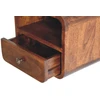Artisan Furniture Lenktas, riešutmedžio atspalvio mini naktinis staliukas, 30 cm