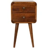 Artisan Furniture Lenktas, riešutmedžio atspalvio mini naktinis staliukas, 30 cm