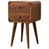 Artisan Furniture Lenktas Riešutmedžio Mini naktinis staliukas