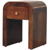 Artisan Furniture Lenktas, riešutmedžio atspalvio mini naktinis staliukas, 30 cm