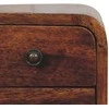 Artisan Furniture Lenktas Riešutmedžio Mini naktinis staliukas