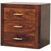 Artisan Furniture Luca mango medienos naktinis staliukas su 3 stalčiais