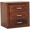 Artisan Furniture Luca mango medienos naktinis staliukas su 3 stalčiais