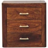 Artisan Furniture Luca mango medienos naktinis staliukas su 3 stalčiais