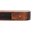 Artisan Furniture Lunar sieninis mango medienos konsolinis staliukas su 2 stalčiais, kaštono atspalvio
