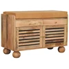 Artisan Furniture Mango medienos batų spintelė su žaliuzinėmis durelėmis ir 2 stalčiais, ąžuolo atspalvio