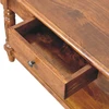 Artisan Furniture Mango medienos kavos staliukas su tekintomis kojelėmis ir 2 stalčiais, kaštono atspalvio
