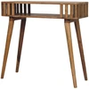 Artisan Furniture Mango medienos konsolinis staliukas su vertikalių juostelių apdaila, ąžuolo atspalvio