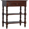 Artisan Furniture Mango medienos šoninis staliukas su stalčiumi ir 2 lentynomis, kaštono atspalvio
