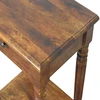 Artisan Furniture Mango medienos šoninis staliukas su tekintomis kojelėmis ir stalčiumi, kaštono atspalvio