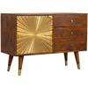 Artisan Furniture Manila Gold mango medienos komoda su žalvario spalvos detalėmis
