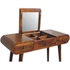 Artisan Furniture Mango medienos kosmetinis staliukas su atlenkiamu veidrodžiu, kaštono atspalvio