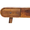 Artisan Furniture Mango medienos kosmetinis staliukas su atlenkiamu veidrodžiu, kaštono atspalvio