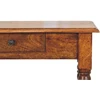 Artisan Furniture Riešutmedžio konsolinis staliukas su tekintomis kojomis su 1 stalčiumi