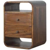 Artisan Furniture Riešutmedžio atspalvio naktinis staliukas su 2 stalčiais, 40 cm