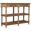 Artisan Furniture Savoy konsolinis staliukas su verpstės formos kojelėmis ir džiuto lentynomis