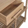 Artisan Furniture Savoy konsolinis staliukas su verpstės formos kojelėmis ir džiuto lentynomis