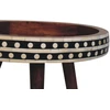 Artisan Furniture Skandinaviško stiliaus raštuotas mango medienos šoninis staliukas, medaus karamelės atspalvio