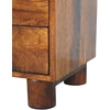 Artisan Furniture Tula mango medienos naktinis staliukas su 2 stalčiais, kaštono atspalvio