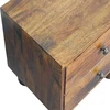Artisan Furniture Tula mango medienos naktinis staliukas su 2 stalčiais, kaštono atspalvio