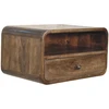 Artisan Furniture Wall-Mount mango medienos naktinis staliukas ir atvira lentyna
