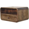 Artisan Furniture Wall-Mount mango medienos naktinis staliukas ir atvira lentyna
