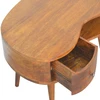 Artisan Furniture Wave mango medienos kavos staliukas su stalčiumi ir lentyna, kaštono atspalvio