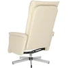 Fotelis Atlošiama kėdė su pakoja, kreminės spalvos, dirbtinė oda
