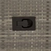 Atlošiama sodo sofa, 2 vietų, su staliuku, pilka, polirotangas