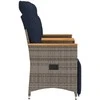 Atlošiama sodo sofa, 2 vietų, su staliuku, pilka, polirotangas