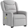 Fotelis Atsistojantis masažinis krėslas, pilkos spalvos, audinys