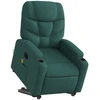 Fotelis Atsistojantis masažinis krėslas, tamsiai žalias, audinys