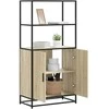 aukšta lenta Sonoma ąžuolas 68x35x139 cm Mediena ir metalas