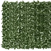 Balkono širma, 300x150cm, su tamsiai žaliais lapais