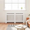 Baltos MDF Grotelės Radiatoriui Paslėpti su Lentyna, 152 cm